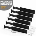 thumbnail image 7 of SpaceAid Bamboo Dresser Drawer Dividers 6 Pack, 4.65“ High Adjustable 17“-22” Drawer Organizers for Clothing, Black, 7 of 7