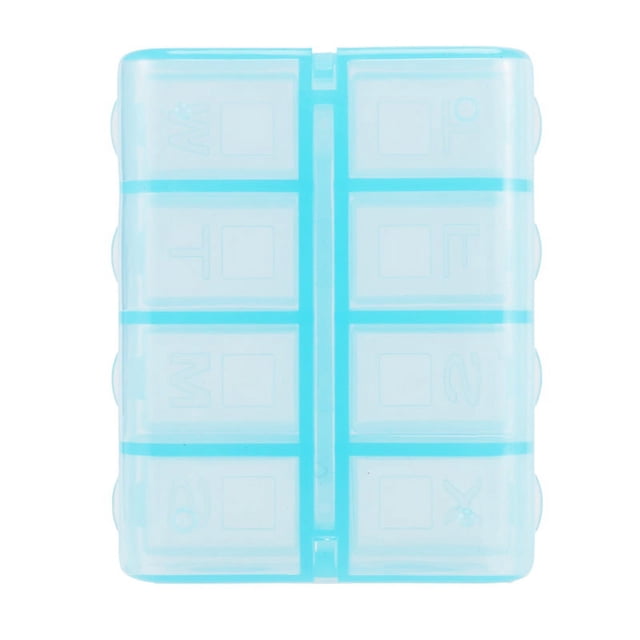 Plastico Rectangular 8 compartimentos Caja de pildora medicina de 7 dias