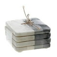 thumbnail image 4 of 2 Tone 4Pc Marble Square Coaster 4X4" Black & White, 4 of 4