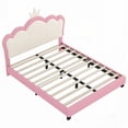 thumbnail image 6 of Full Size Platform Bed in Cream+Pink, Solid MDF Frame|Easy to Install, 6 of 12