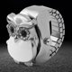 thumbnail image 1 of Vintage Owl Pattern Flip Ring Quartz Watch, Unixes Style (White), 1 of 2