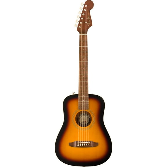 Fender Redondo Mini Acoustic Guitar with Bag, Walnut Fingerboard, Sunburst