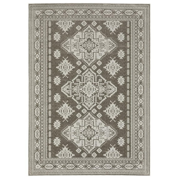 Oriental Weavers Intrigue Area Rug - INT06 - 2'3" x 7'6" - in Grey/ Grey - Vintage Inspired, Stain Resistant, Family and Pet Friendly , Entryway, Hallway Runner Rug