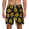 thumbnail image 3 of Uemuo Sunflowers Pattern Mens Swim Trunks Quick Dry Board Shorts with Mesh Lining, Stretch Beach Shorts Quick Dry No-Chafing Board Shorts-3X-Large, 3 of 9