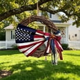 thumbnail image 4 of Couronne Patriotique en Rotin de 16 Po pour Porte d'Entrée, Couronnes Rouges Blanches Bleues pour le Memorial Day, le 250e Anniversaire, le 4 Juillet, Couronnes pour Porte d'Entrée, Couronne Patriotique pour Intérieur Extérieur, Décoration Murale de Maison pour les Fêtes, 4 of 6