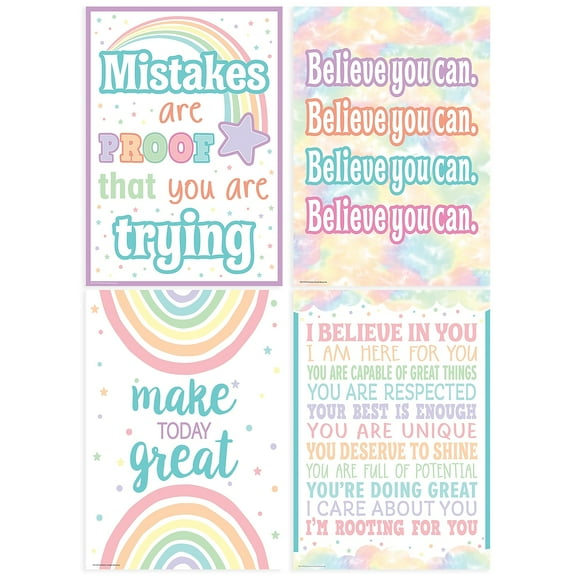 Teacher Created Resources Pastel Pop Positive Posters, Set of 4