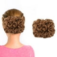 thumbnail image 1 of Lace Front Wigs Human Hair Mega Large Thick Curly Chignon Messy Bun Updo Clip In Hair Extensions As Real, 1 of 3