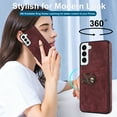 thumbnail image 6 of Allytech Galaxy S24 Wallet Case with Card Slots, Ring Holder Stand Slim RFID Blocking Shockproof Back Cover Hard Shell Phone Case for Samsung Galaxy S24, Winered, 6 of 7
