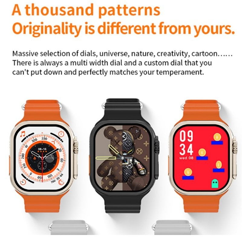 Watch 9 Ultra Smart Watch Heart Rate Blood Oxygen Sleeping Monitoring Smartwatch 2.19 Inch Fitness Tracker NFC Function Gray