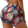 thumbnail image 2 of Wukai Hawaiian Style Print Pack Biker Shorts for Women Yoga Workout Gym Running Scrunch Active Shorts-Large, 2 of 8