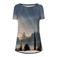 thumbnail image 4 of Camisetas de cuello redondo para mujer Camisetas con estampado vintage Camisetas de manga corta Blusa Tops Fridja  bn4304, 4 of 5