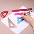 thumbnail image 5 of Uxcell 4pcs Triangular Ruler Set 20mm Aluminum Ruler Geometric Protractor Triangle Ruler Engineering Scale Gold, 5 of 6