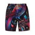 thumbnail image 4 of Lsque Mens Swim Trunks Artistic Colorful Bird Pattern - Bathing Suit Compression Liner - Beach Swim Shorts Swimwear - (S-3XL) - Stretch Quick Dry -X-Large, 4 of 9