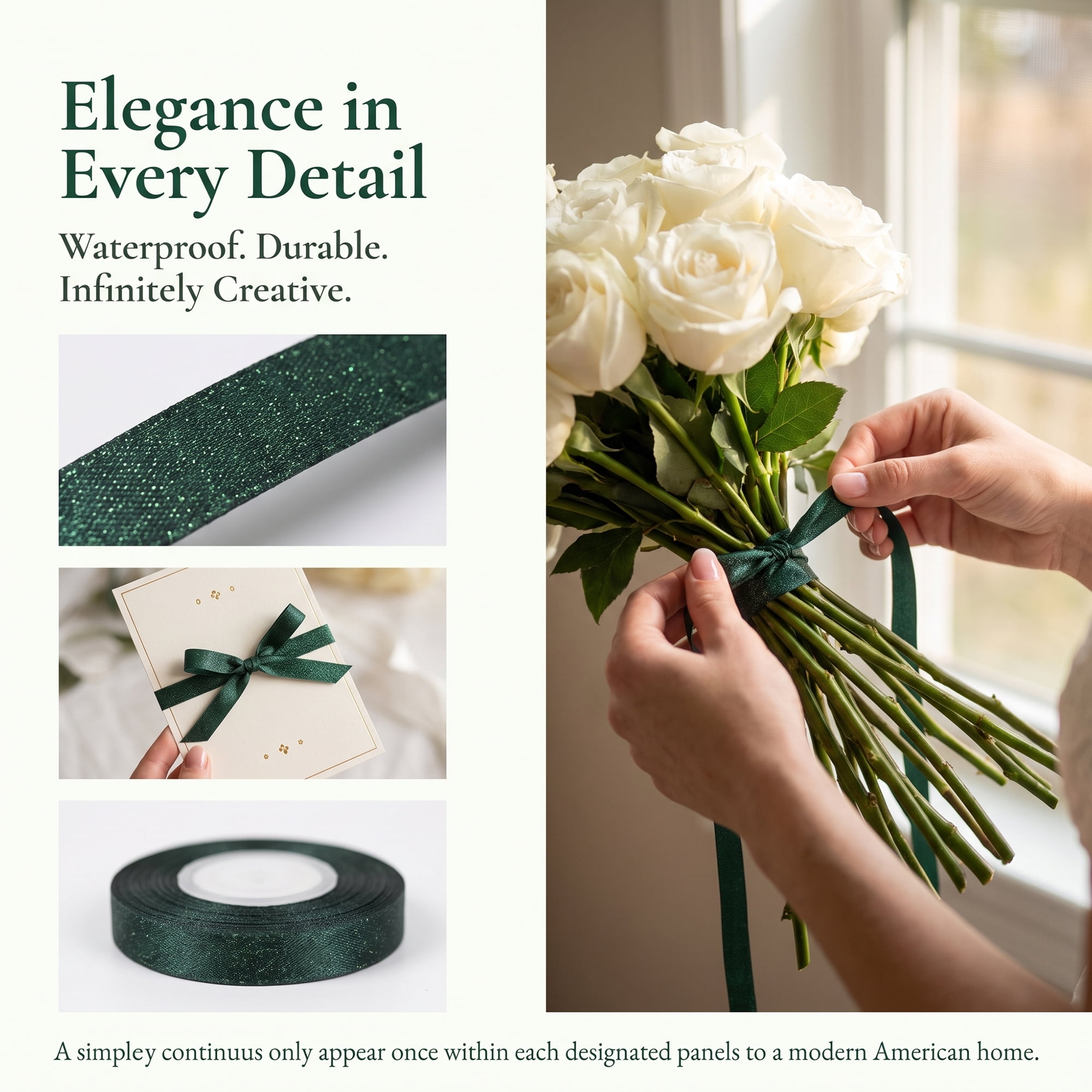 Unique Bargains Structural Woven Edge Trim Decorative Ribbon for Gift Wrapping Green