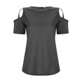 thumbnail image 5 of Summer Tops for Women Spandex T Shirts for Women Plain Loose T Shirts Lightweight Shirt Shirt Polyester Spandex Womens Tops Short Sleeve Loose Fit Short Sleeve Stretch GY1 2XL, 5 of 9