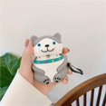 thumbnail image 3 of 3D Cute Sitting Collar Husky Design Airpods Case Creative Lucky Dog Wireless Earphone Soft Silicone Anti-Scratch Shockproof Protector For Airpods Pro With Carabiner, 3 of 8