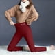 thumbnail image 5 of Leggings de lana de cordero gruesa para mujer, pantalones largos con estampado pequeño y forro polar añadido, pantalones de poliéster para mujer, 5 of 9