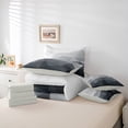 thumbnail image 6 of jejeloiu Gradient White Gray 7 Pieces Bedding Comforter Set,Stereoscopic Abstract Geometric Full Bedding Set,Modern Abstract Aesthetic Fitted Sheet Flat Sheet,Luxury Bedroom Decor Reversible, 6 of 8
