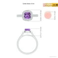 thumbnail image 4 of ANGARA Natural 0.8 Ct. Amethyst with Diamond Halo Ring in 14K White Gold for Women (Ring Size: 3), 4 of 9