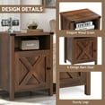 thumbnail image 3 of 4 Ever Winner Rustic Bedside Barn Nightstand Set of 2, Compact End Table with Storage, Oak, 3 of 7