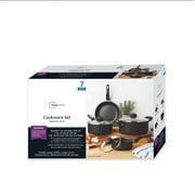 (2 pack) Mainstays 7-Piece Nonstick Aluminum Cookware Set, Black