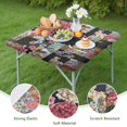 thumbnail image 4 of Pioneer Flower Floral Print Pattern Square Fitted Tablecloth with Elastic Edge,Square Table Cover,Washable Elastic Table Cover for Home Kitchen Party Decor 34"x34", 4 of 6