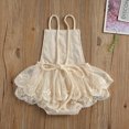 thumbnail image 5 of Newborn Infant Baby Girls Romper Outfit Lace Bodysuit Ruffle Sleeve Backless Jumpsuit Clothes, 5 of 7