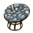 thumbnail image 1 of SHANNA Papasan Chair Cushion Only, 47 in Cushion for Papasan, Thickened Overstuffed Round Leisure Papasan Seat Cushion, Hanging Egg Chair Cushion, Grey Leaves, 1 of 3