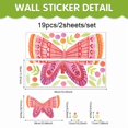 thumbnail image 3 of Adhesivos de pared de PVC con estampado floral de mariposas rosas, 30 x 90 cm, 3 of 4