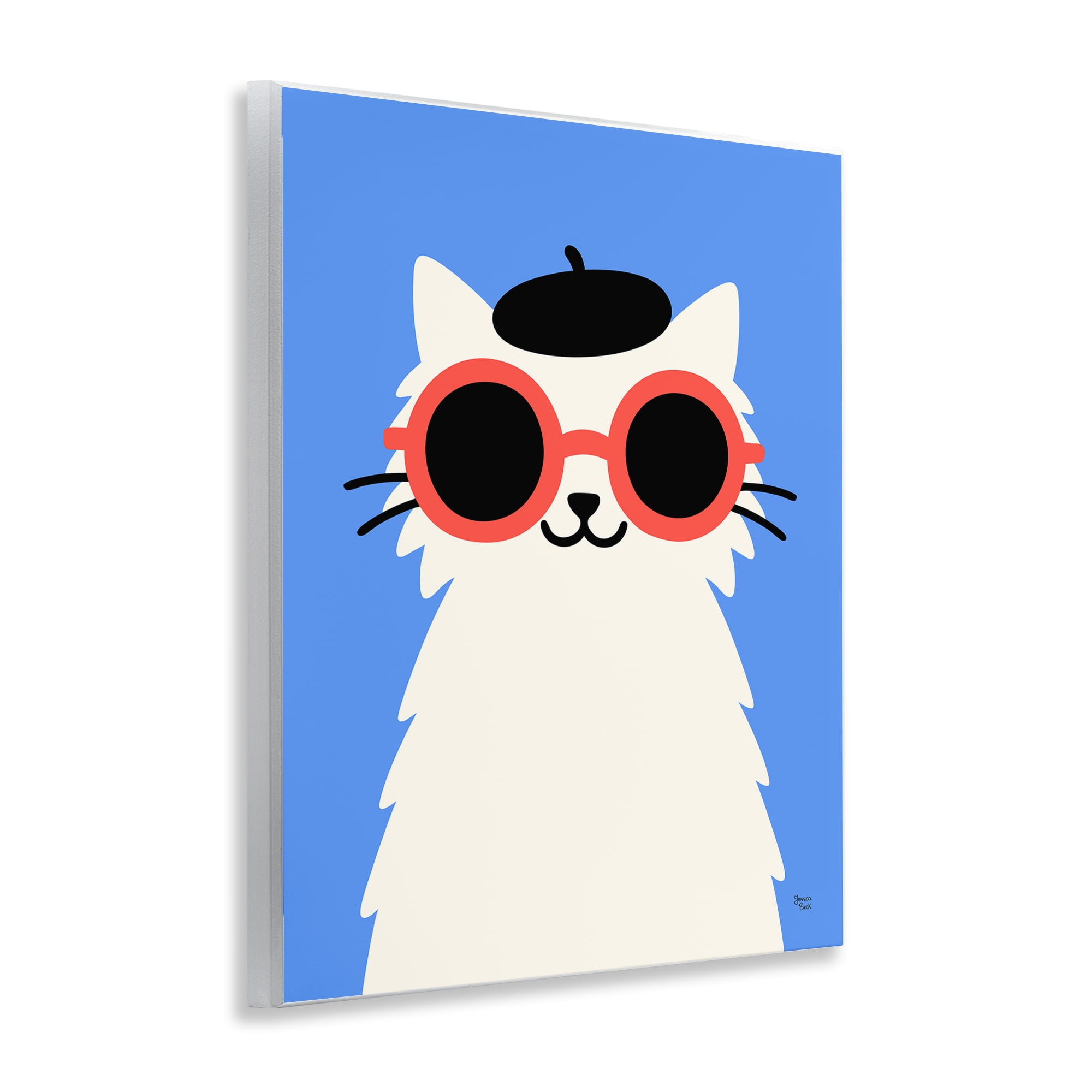 Stylish French Cat Wall Plaque Art, design by Jessica Beck