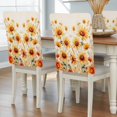thumbnail image 2 of Country Sunflower Chair Covers Set of 1 Watercolor Orange Florals Field Farmhouse Chair Back Covers Stretch Removable Washable Slipcovers Protector for Dining Room Kitchen Party Decor, 2 of 9