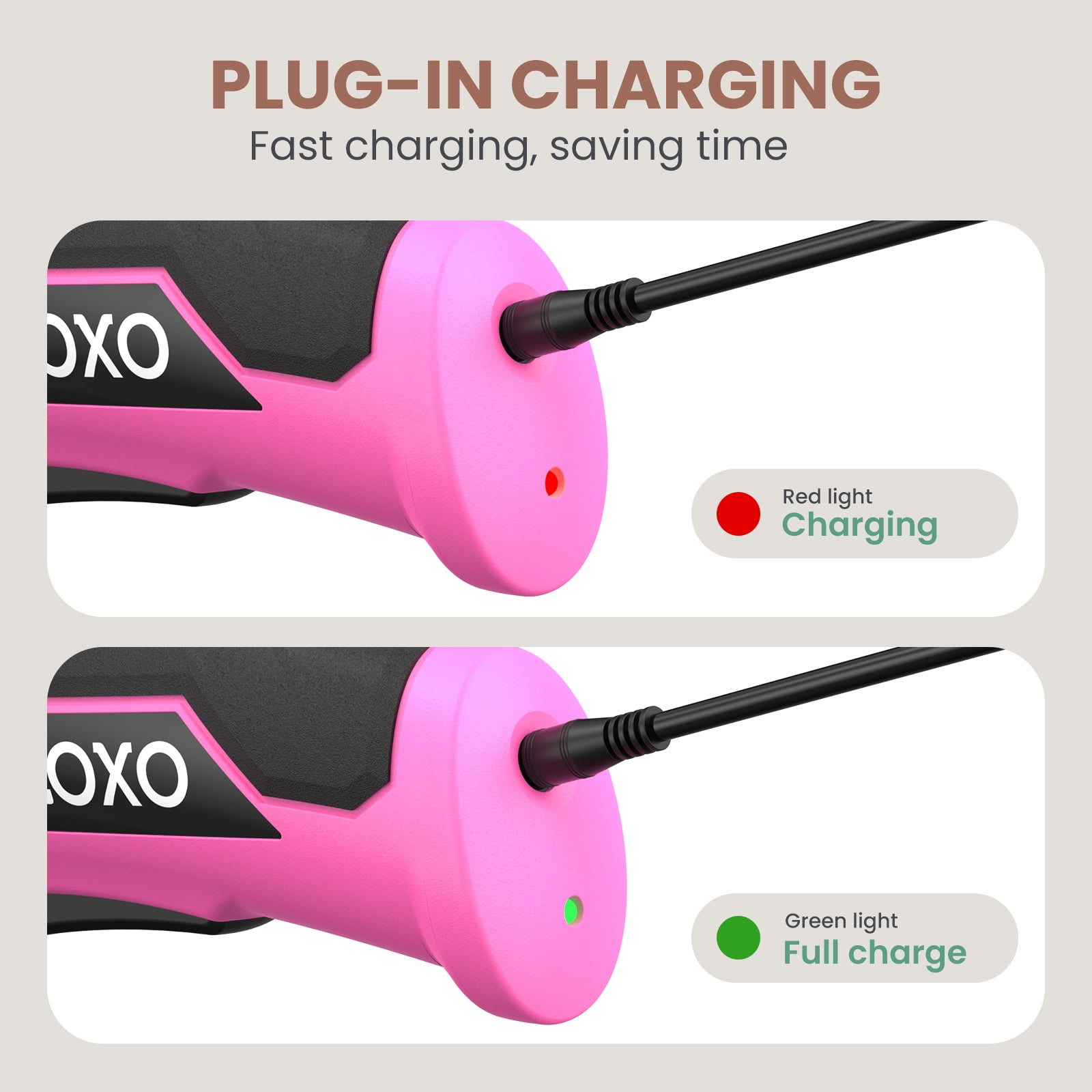VLOXO Cardboard Cutter, Cordless Electric Scissors for Leather with Safety Lock, Box Cutter Electric Multi-Cutting Tools Rechargeable Powerful for Canvas Leather Plastic with Storage Box Pink