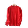 thumbnail image 4 of Breezora Boys and Girls Turtleneck Sweaters Cable Knit Chunky Pullover Long Sleeve for Fall Winter Season Childrens Warm Tops 140 Size Red, 4 of 4
