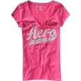 thumbnail image 1 of Aeropostale - Camiseta gráfica para mujer con purpurina Aero New York, rosa, grande, 1 of 1