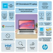 HP 14 inch HD Chromebook Laptop Intel Processor N200 4GB RAM 128GB UFS Glacier Silver