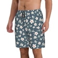 thumbnail image 2 of Naloa Blue Flower Men's Beach Shorts, Surfing shorts, Swim trunks, Quick Dry Swim Trunks for Surfing Beach Fun - Small, 2 of 9