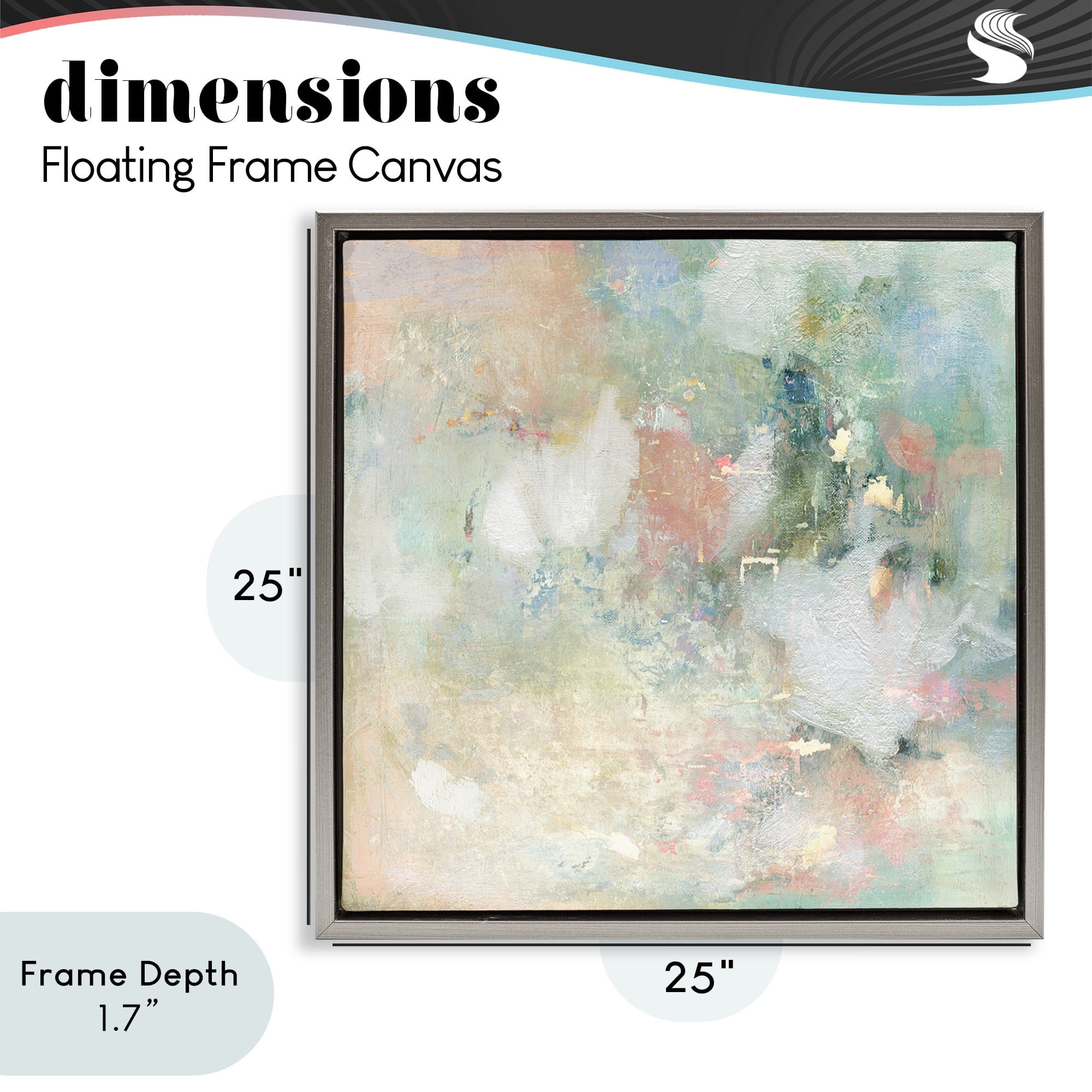Stupell Industries Serene Pastel Brushstroke Harmony Gray Framed Floater Canvas Wall Art, design by Carol Robinson