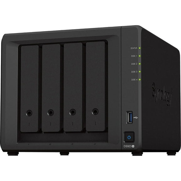 Synology DiskStation DS923 4-Bay NAS Enclosure, AMD Ryzen R1600 CPU, Diskless