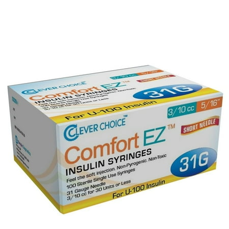 Clever Choice Comfort EZ Syringes 0.3cc 8mm 31g