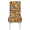 thumbnail image 7 of TSOVTHRID Sunflower Leopard Print Quilted Dining Chair Slipcovers Stretch Comfy Chair Seat Covers Washable Removable Seat Cushion Covers with Detachable Strap, Set of 4, 7 of 7