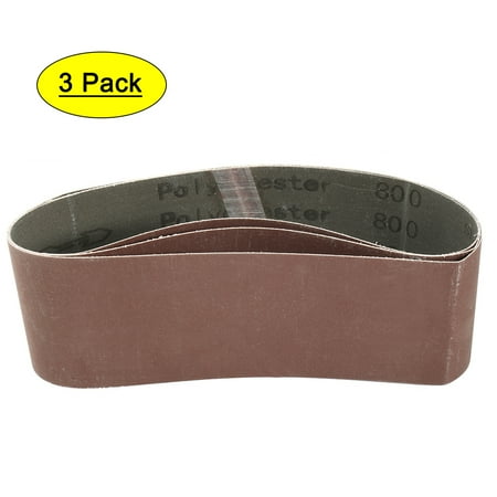 

3-Inch x 21-Inch 800 Grit Tape Aluminum Oxide Sanding Belt 3pcs