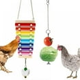 thumbnail image 2 of 3PCS Chicken Xylophone Toy, Suspensible Wooden Chicken Toys for Hens Chicken Stand Toy, Chicken Vegetable Hanging Feeder Chicken Veggies Skewer Fruit Holder, 2 of 8