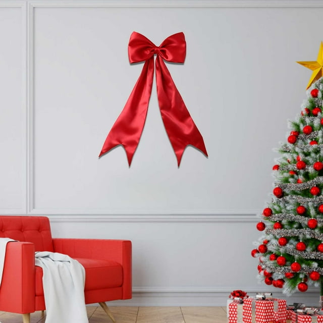 BAOPAI 2025 Big Red Christmas Bow Ornament Festive Tree Decoration for Home Party Decor