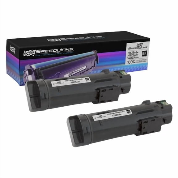 RHEA- 2Pk Comp Black Toner Cartridge For Dell H625Cdw H825 S2825Cdn 593-Bbow N7Dwf