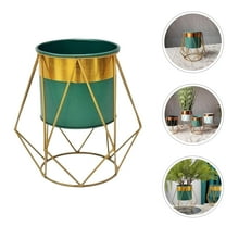 AURARMLET 1 Set Indoor Planter With Stand Iron Flower Pot Holder For Housewarming Celebration 7.5x5.1x5.1in