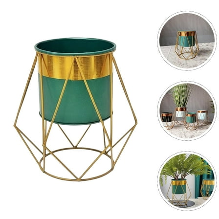 AURARMLET 1 Set Indoor Planter With Stand Iron Flower Pot Holder For Housewarming Celebration 7.5x5.1x5.1in