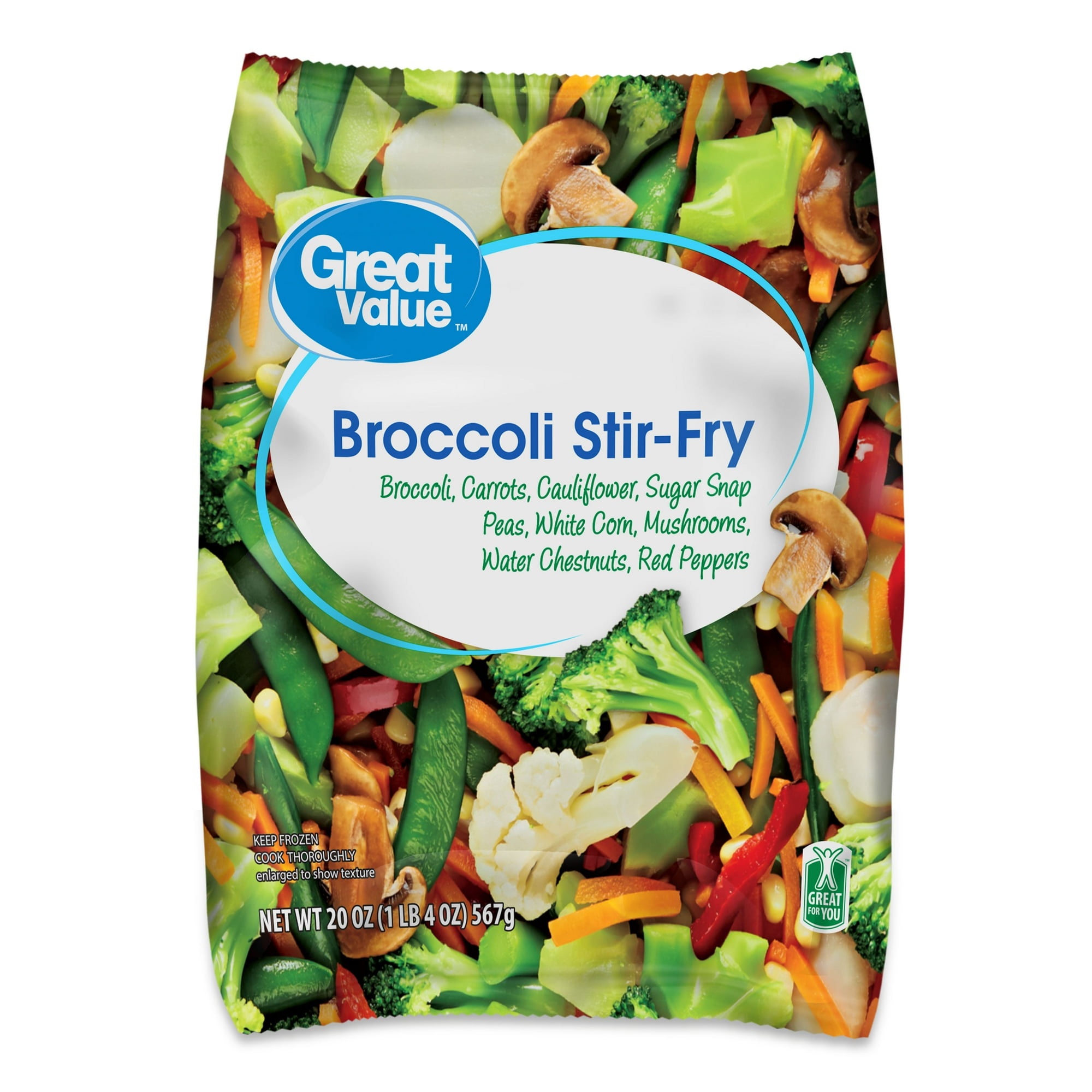 Great Value Broccoli Stir Fry with Mixed Vegetables, 20 oz Bag (Frozen)