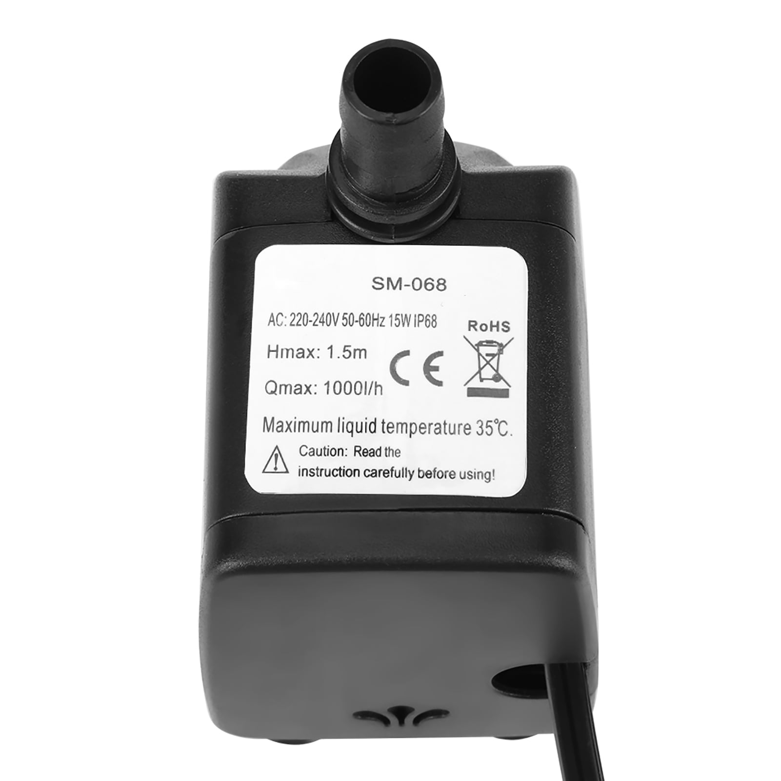 NFTIGB Ultra Quiet 15W Submersible Water Pump for Aquarium Pond Fish Tank Fountain 1000L/H (264 GPH) with Adjustable Flow Rate and Compact Design for Hydroponics Statues and Various Water Features