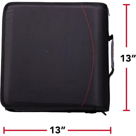 The Mighty Zip Tab Zipper Binder - 3 Inch O-Rings - 5 Color Tab Expanding File Folder - Multiple Pockets - 600 Sheet Capacity - Comes with Shoulder Strap - Black D-156-B (3Pack)