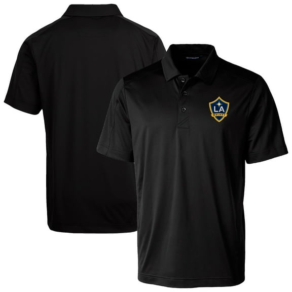 Men's-Cutter & Buck  Black LA Galaxy Big & Tall Prospect Eco Textured Stretch Recycled Polo